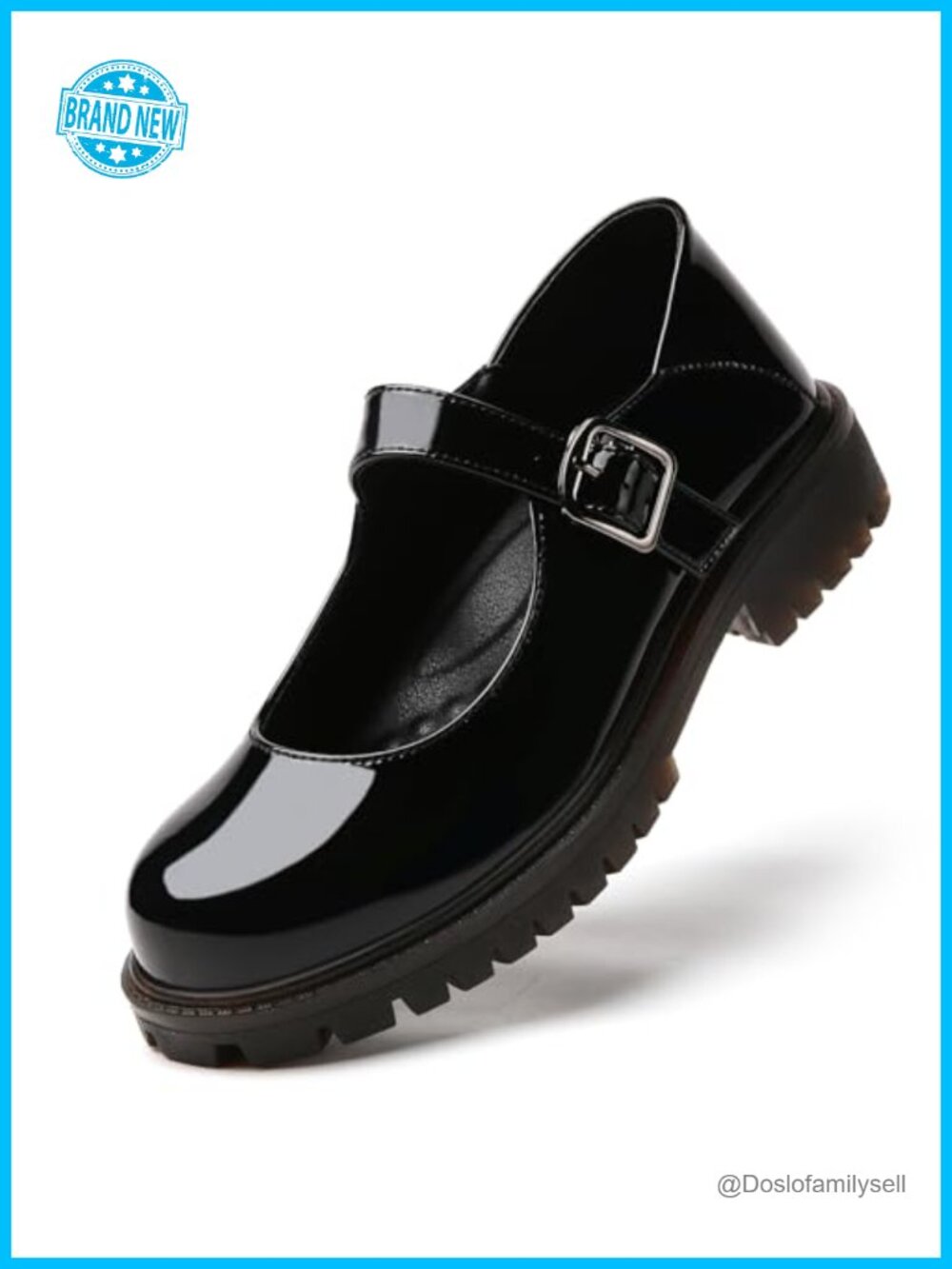 Women's Mary Jane Flats Leather Non-Slip Platform Shoes for Work School Casual